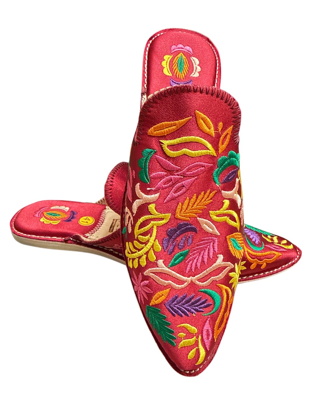 EMBROIDERED FLORAL MOTIF MULES NWOT - Picture 1 of 6